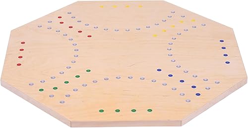 Miniatura 6 de AmishToyBox.com Marble Chase (Cards N' Marbles) Juego de madera – Tablero de doble cara de 23 pulgadas de ancho – Incluye cartas y canicas