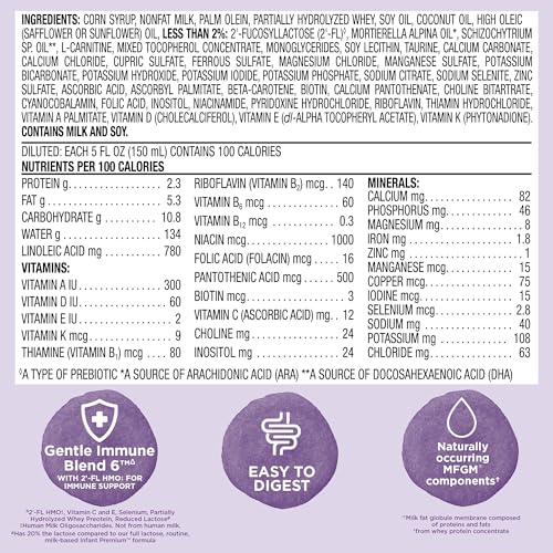 Image of Amazon Brand - Mama Bear Gentle Premium Baby Formula Powder, DHA for Brain Support, Immune Blend 6, 2'FL HMO, For Fusiness, Crying & Gas, 33.2 Ounce (Pack of 4)