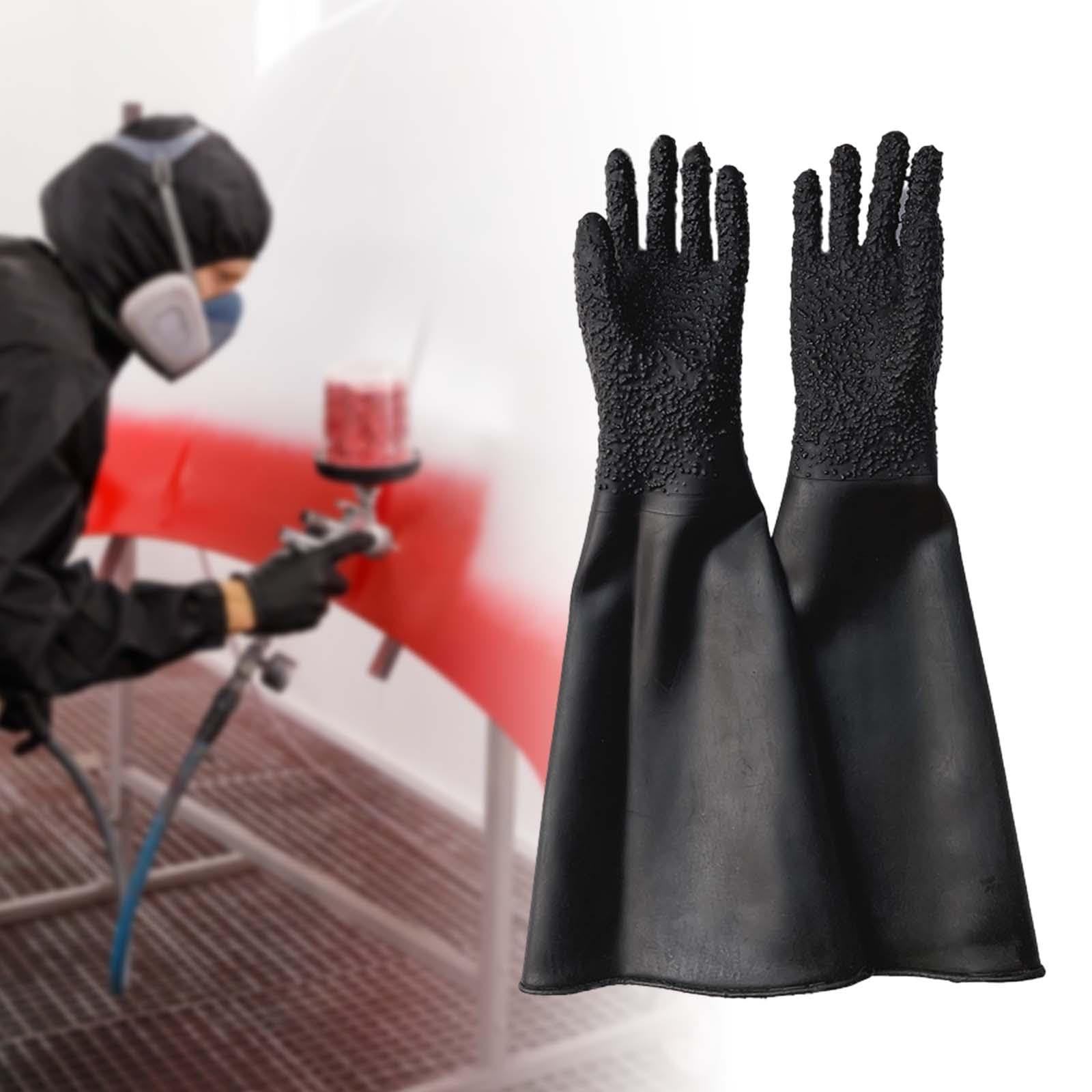 Guantes de chorro de arena para chorro de arena, protección de trabajo seguro, chorro de arena con partículas, 300 x 680 mm