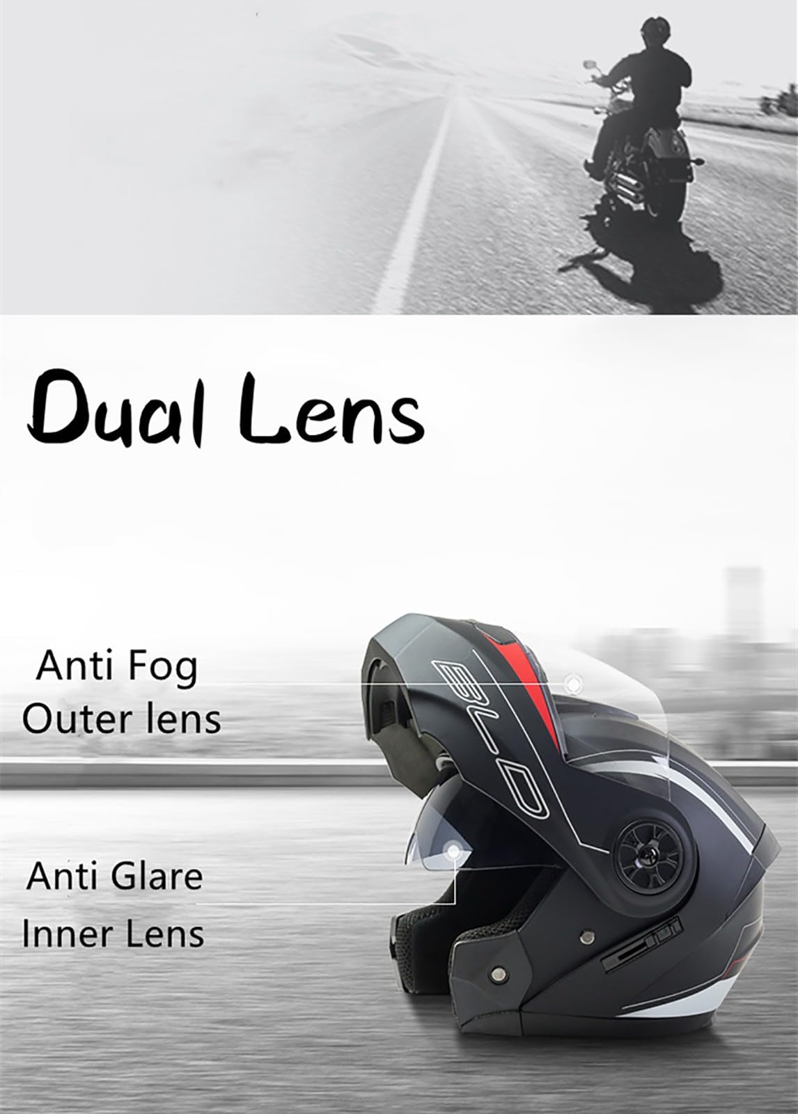 Casco Modular Motocicleta Abatible, Integrado Casco Moto, ECE Homologado con Doble Visera, con Guantes Y Cubrecara, para Adultos Hombres Mujeres Scooter Cruiser Ciclomotor V,Small