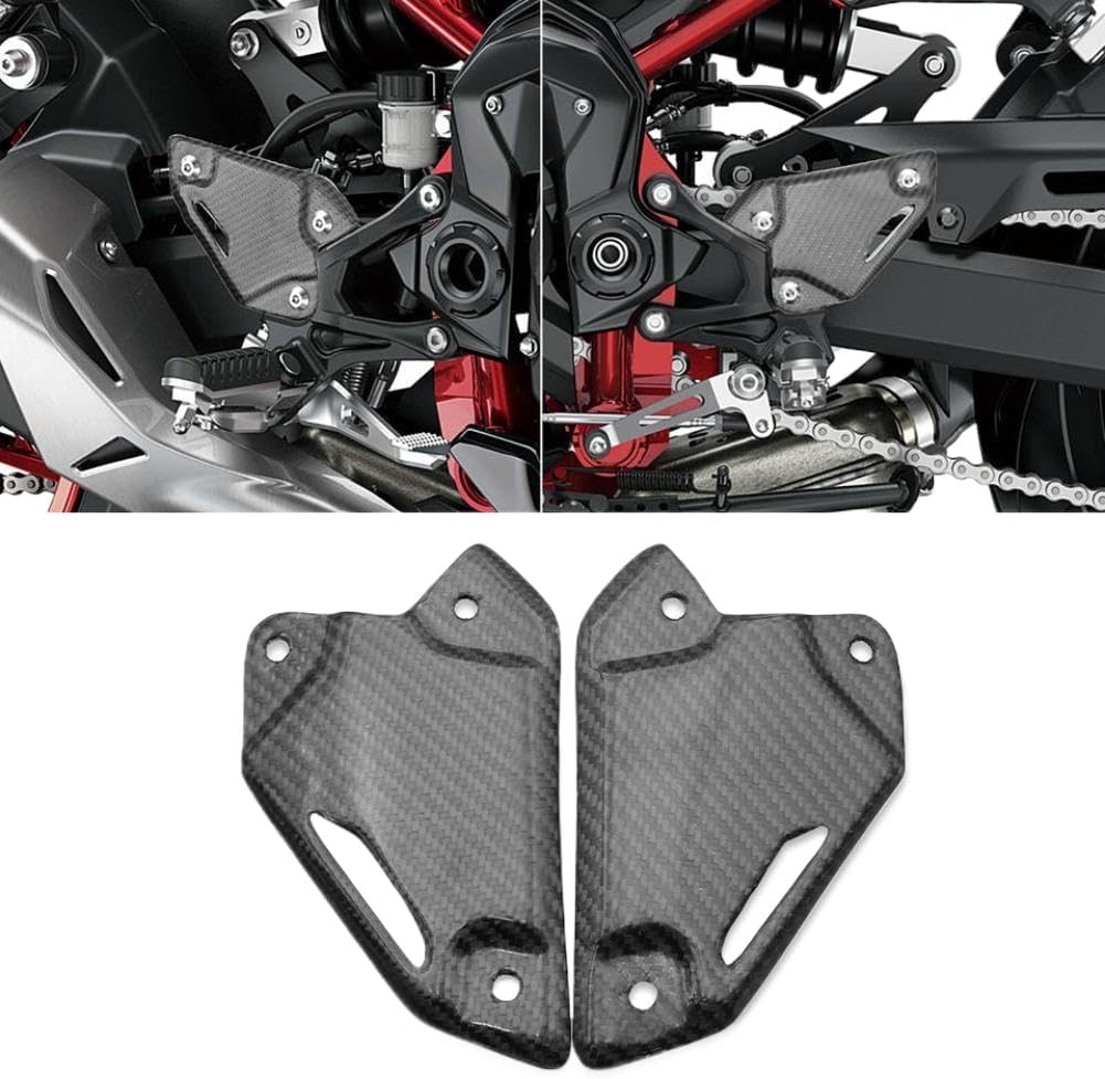 Carbon Fiber Foot Peg Heel Plates Rear Sets Foot Rest Pedal Protector Compatible With Z900 Z 900 Z900SE 2017 2023