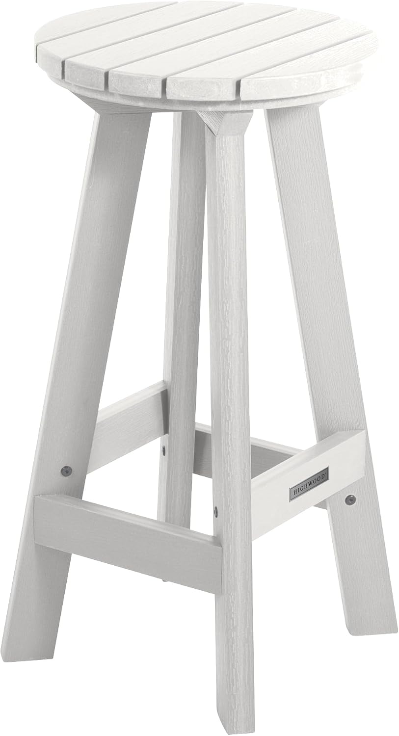 highwood Birch Collection Round Bar Height Stool, Eucalyptus
