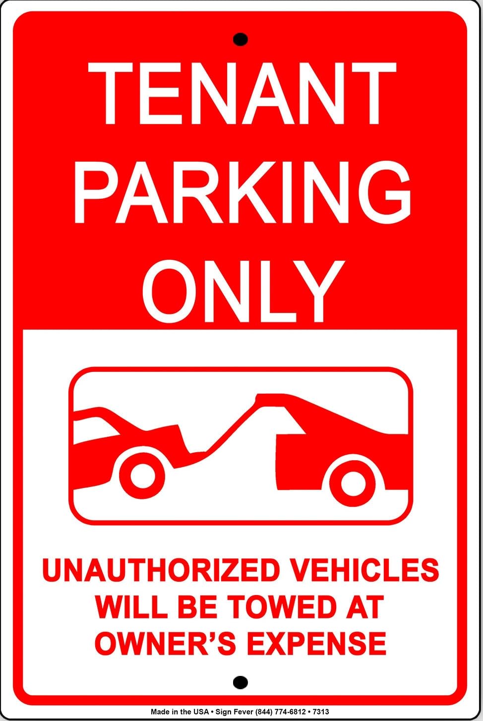 Tenant Parking Only Unauthorized Wall Decor Novelty Notice Metal Sign