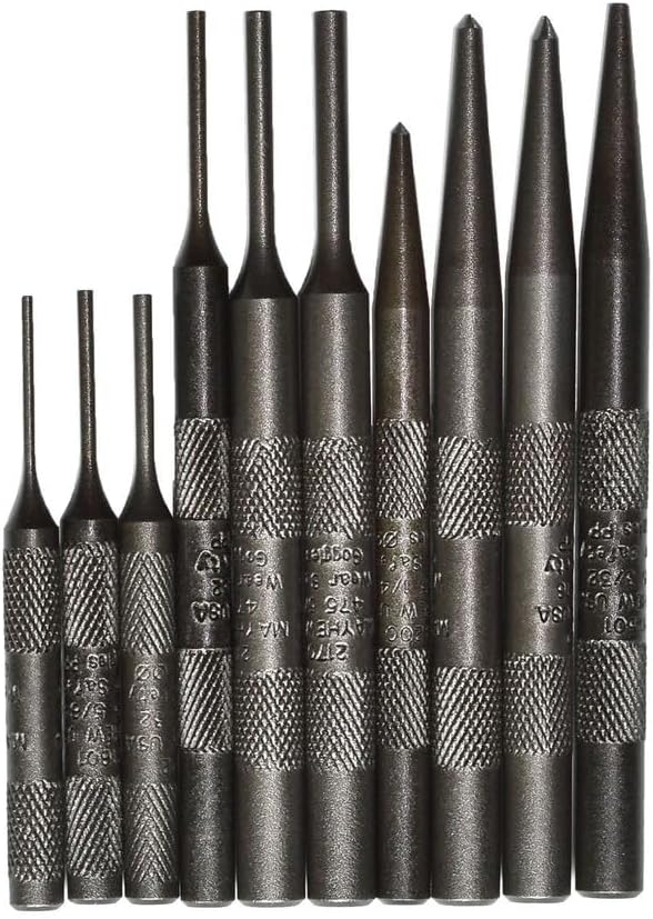 Mayhew Select 62010 Knurled Punch Kit, 10-Piece