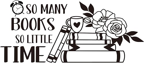 Miniatura 1 de So Many Books So Little Time - Calcomanía de pared de vinilo con citas de lectura decoración de sala de estudio y aula