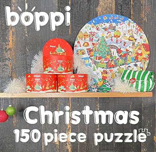 Christmas Jigsaw Christmas Eve Box Fillers For Kids - 150 Piece Kids Puzzles - Round Christmas Jigsaw Puzzles for 5+ Years Old by boppi - 100% Recycled Card
