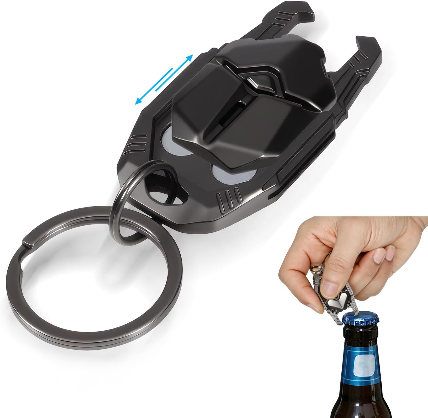 Metal Fidget Slider & Bottle Opener - Magnetic Haptic EDC Tool for Focus & Stress Relief | Heavy-Duty Zinc Alloy Tactical Clicker for ADHD, Anxiety, Sensory Play, Quitting Vaping
