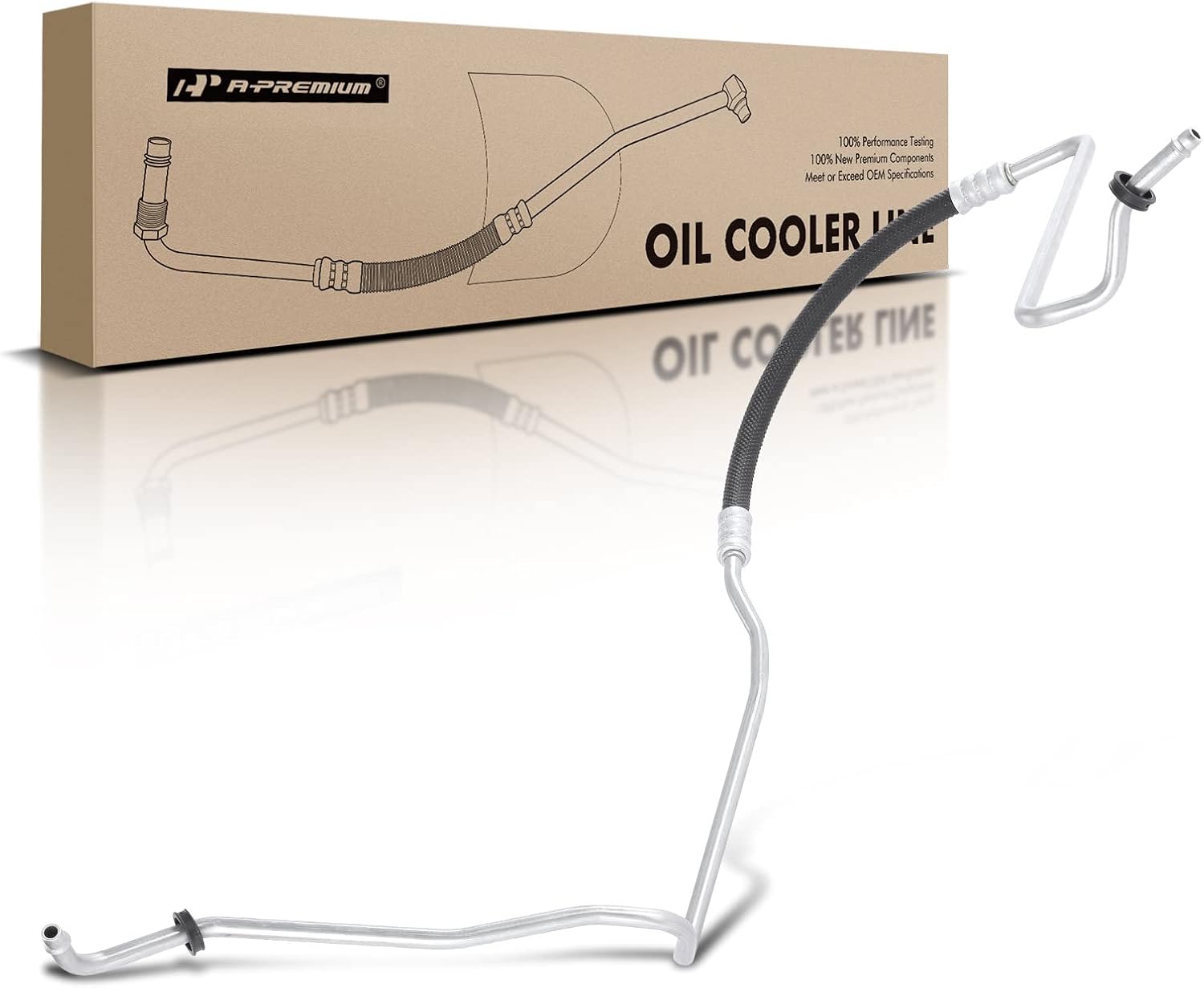 A-Premium Automatic Transmission Oil Cooler Line Hose Assembly Compatible with Ford F-250 Super Duty/F-350 Super Duty/F-450 Super Duty/F-550 Super Duty/Excursion 2000-2003, 7.3L