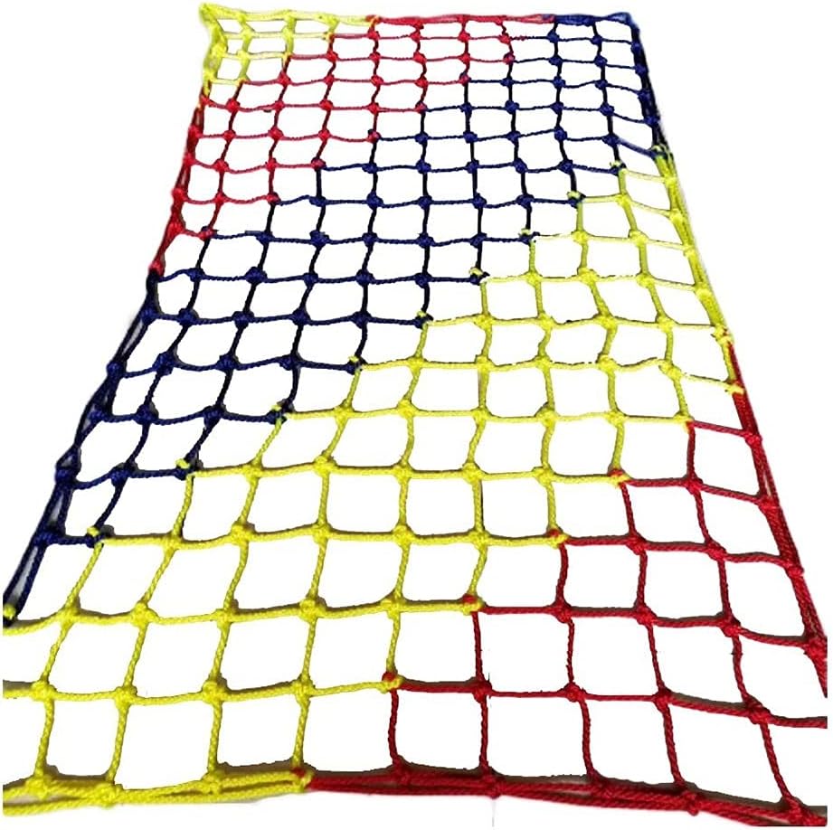 Colorful Heavy Duty Rope Netting for Kids - Durable Climbing Net for Playground, Outdoor Ladder, Swingset, Cargo Wall, Safety Mesh for Rock Climbing Fun