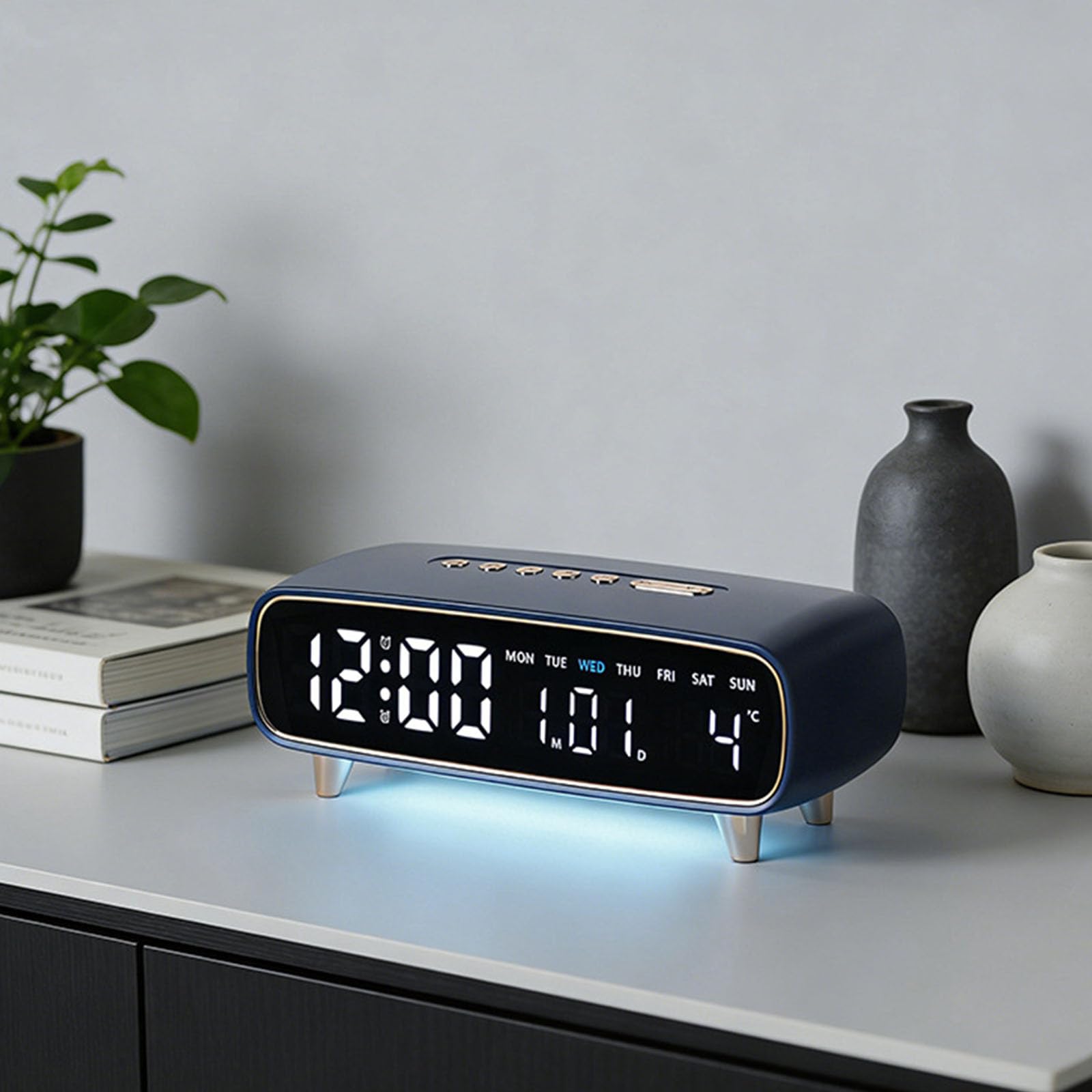 Reloj Despertador Digital Multiusos con función de retroiluminación de Pantalla LED Clara y configuración de Alarma múltiple para Cualquier habitación Reloj Digital Delgado