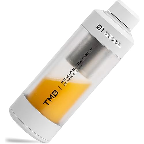 17oz Sports Water Bottle with Insulated Glass Interior, Fruit and Tea Infuser, Shaker Ball, Daily Hydration Bottle for Travel and Gym, for Men and Women – Pure White, Single
