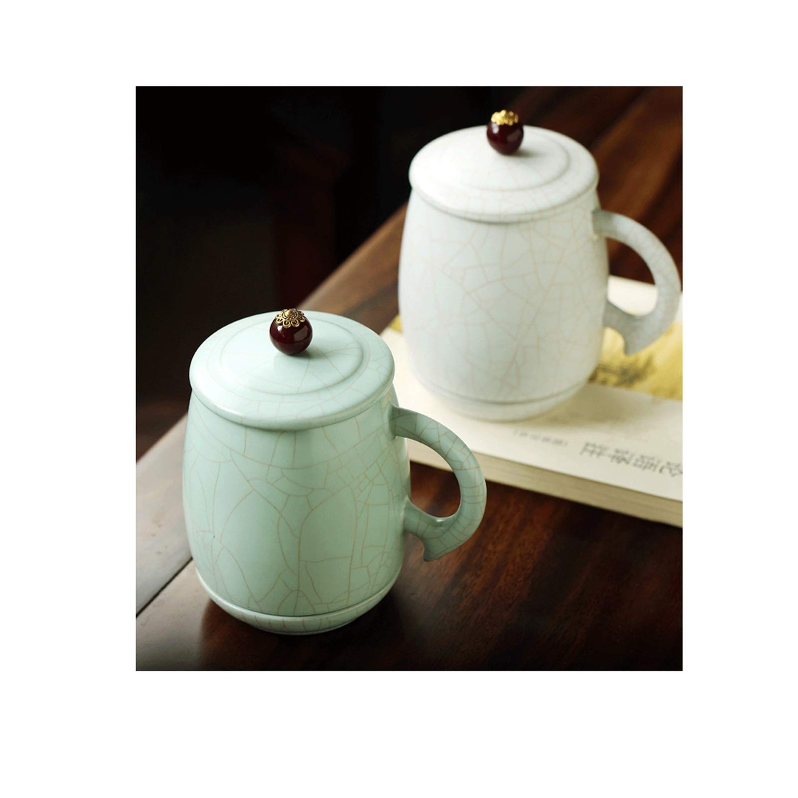 Kaffeetassen Becher Keramikbecher mit Deckel 480 ml Großkapazität Teeschale Geeignet für Büro Home Exquisite Weihnachten, Valentinstag für Frauen Männer
