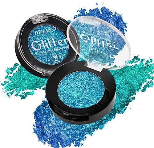 Metallic Duo-chrome Eyeshadow Makeup,DE'LANCI Blue Purpul Green Multichrome Shimmery Eyes Shadows,LongWear Gorgeous Color,Bright & Vibrant Glitter Eye Shadow High Pigment,No Creasing,Talc Free