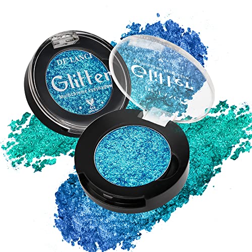 Metallic Duo-Chrome Eyeshadow Makeup,De'lanci Blue Purpul Green Multichrome Shimmery Eyes Shadows,Longwear Gorgeous Color,Bright & Vibrant Glitter Eye Shadow High Pigment,No Creasing,Talc Free #TOP7