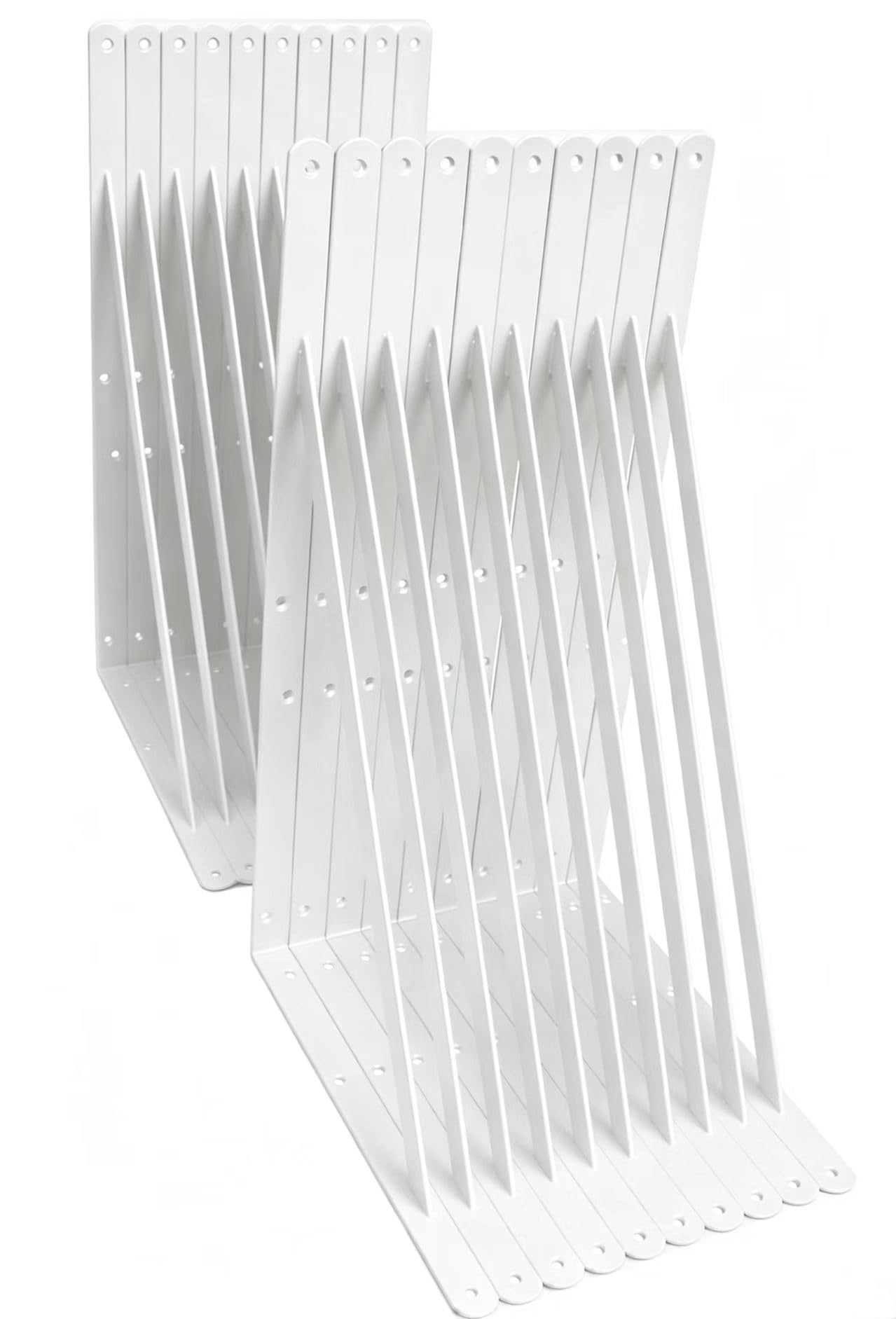 20 Pack L20 x H 12" White Heavy Duty Shelf Brackets with Screws Metal Shelf Brackets Shelf Support Angle Brackets for Shelves L Brackets Heavy Duty Floating Shelf