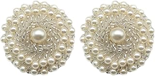 VALICLUD Botões De Costura DIY Imita??o de Pérolas Bot?es Bot?o Roupas Enfeites 2Pcs Manual Bot?o Pintura Diy Handmade Material Ornamento Saco Rodada Craft para Costura Acessórios De Roupas