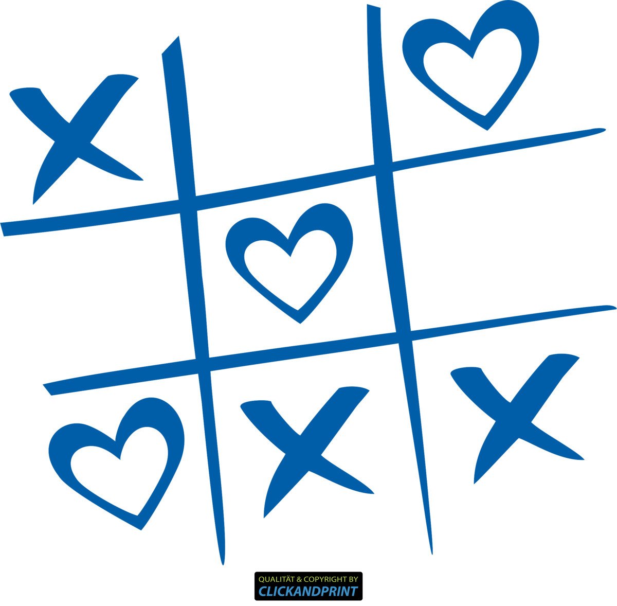 Aufkleber » Tic Tac Toe, 130x119,1cm, Enzian • Wandtattoo / Wandaufkleber / Wandsticker / Wanddeko / Vinyl