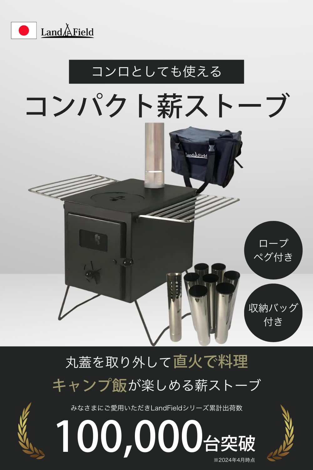 コンパクト ステンレス 薪ストーブ 収納バッグ付き BiggerFire ステンレス卓上ミニ薪ストーブ キャンプユニーク