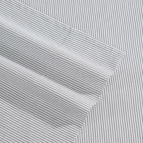 Image of Tommy Hilfiger - Twin Size Sheets Set, Crisp & Tailored Cooling Sheets w /a Naturally Smooth Cotton Percale Lightweight Feel - Bed Sheets w /Matching Pillowcase & Fitted Sheet (Ithaca Stripe Green)