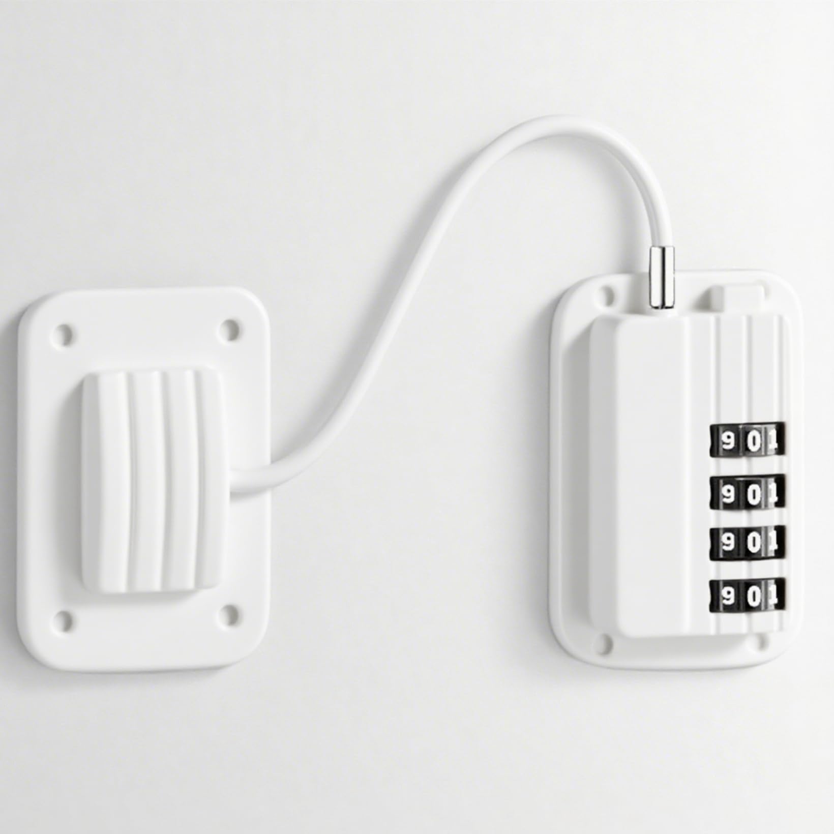 Pack of 2 Fridge Lock with Code, No Drilling, Child Lock Cabinet with Password for Babies, Children and Adults, Fridge Lock for Children Under 5 Years (White, Distance 16 cm)