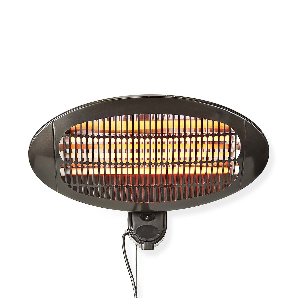 NEDIS HTPA110EBK - Riscaldamento per terrazze, 2000 W, 3 impostazioni di calore, montaggio a parete, IP34, colore nero, 1,40 m