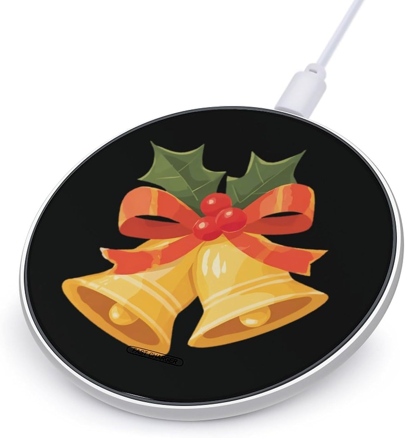 Christmas Bells Charger Pad 10W Max Fast Charging Portable Charging Station Compatible with iPhone