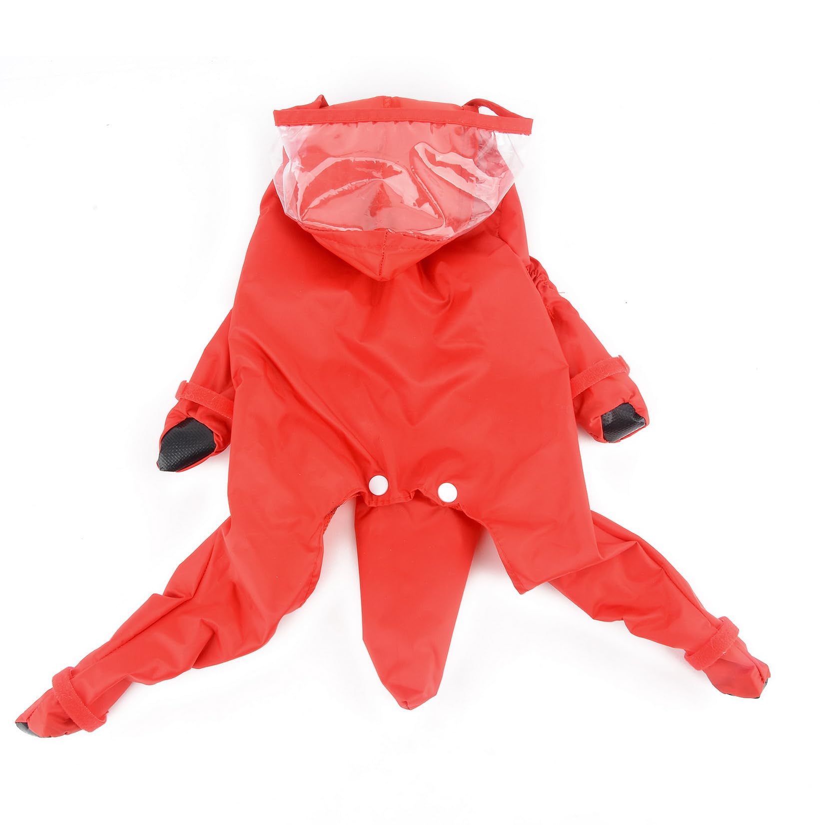 Zunea Waterproof Dog Raincoat with Legs for Small Dogs Puppy Hooded Rain Poncho Jumpsuit with Rain Boots Four-legged Slicker Rainwear with Hood Pet Rain Coat Rain Jacket Rain Gear Red XXL - Image 3