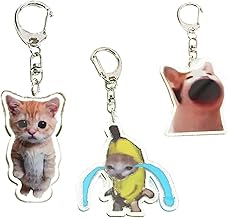 3pcs banana cat key rings, cat key rings, cat pendants, funny keychain, miniature cats, cat gift