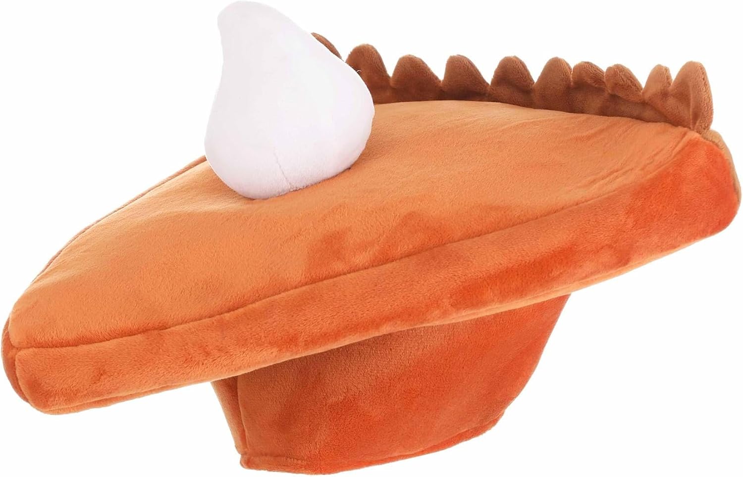 Pumpkin Pie Costume Hat for Adults - Velour Hat with Whipped Cream Dollop