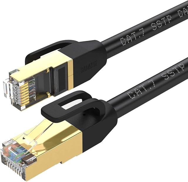 Cat7 Ethernet Cable 2M , cat 7 Patch Cord Gigabit Network lan cable high speed 10gbps gold plated RJ45 connector for Modem router Patch panel computer laptop TV box (2M, Blue color)