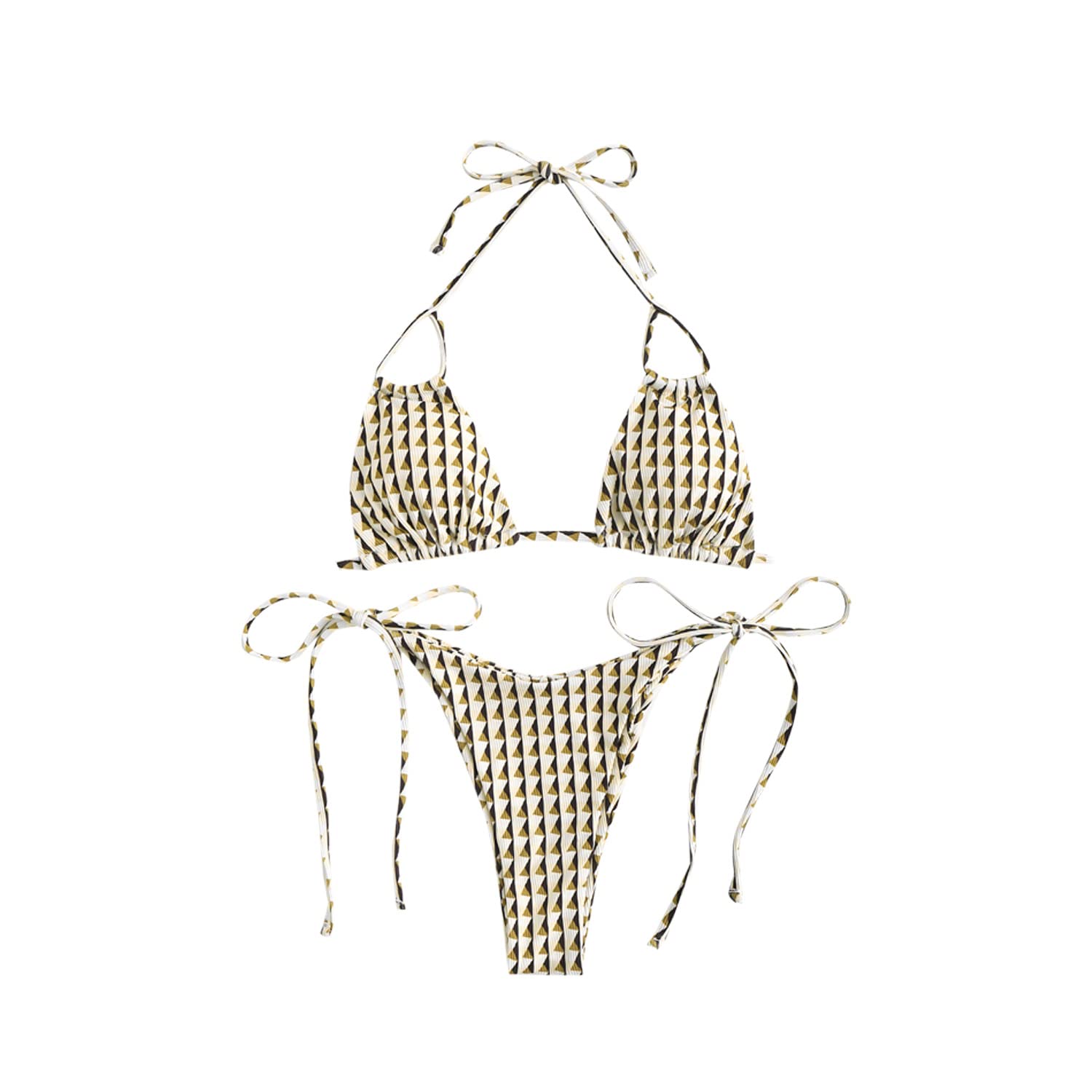 ZAFULTriangle Bikini for Women 2 Piece Halter Bikini Sets Sexy High Cut Bathing Suit Side Tie Swimsuits