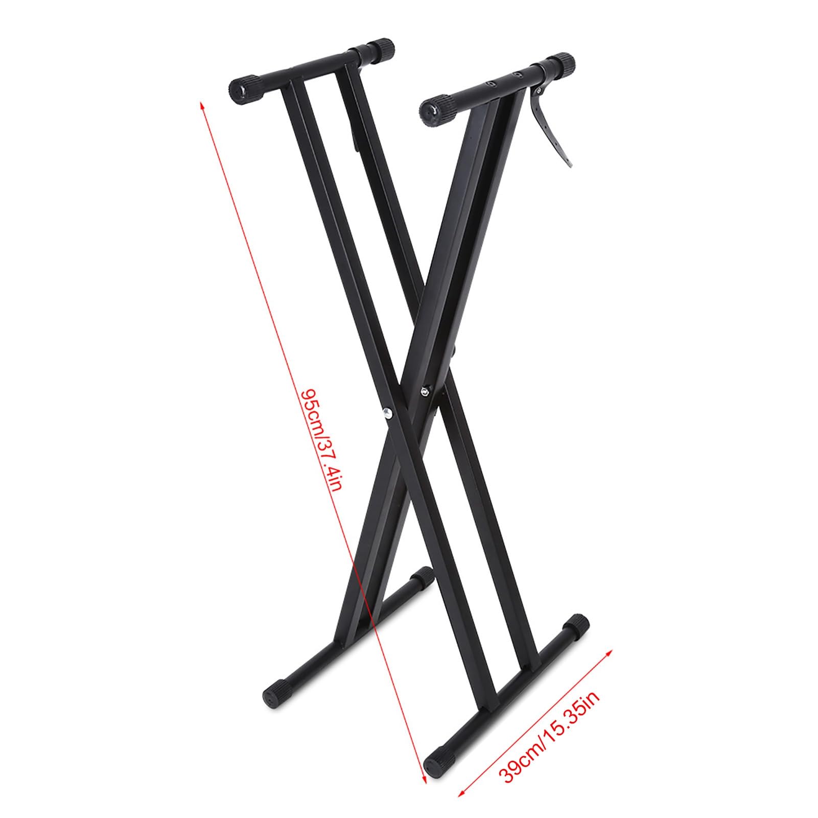 Wakects Support de Clavier à Double Embase, Pliable Portable Réglable avec Cadre en X, Sangles de Verrouillage pour Piano
