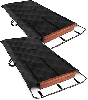 Table Leaf Storage Bag Padded 2 Pack, 54 x 28in Extra Thick Quilted Dining Table Leaf Bag with Adjustable Closure, Table Leaf Cover Protector, Flannel Back, Scratch Resistant