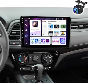 10.1" Double Din Car Radio Stereo for Honda HR-V 2016-2022 with Wireless CarPlay & Android Auto IPS Touchscreen Head Unit WiFi GPS Navigation Bluetooth FM Radio SWC Backup Camera, 4+64G