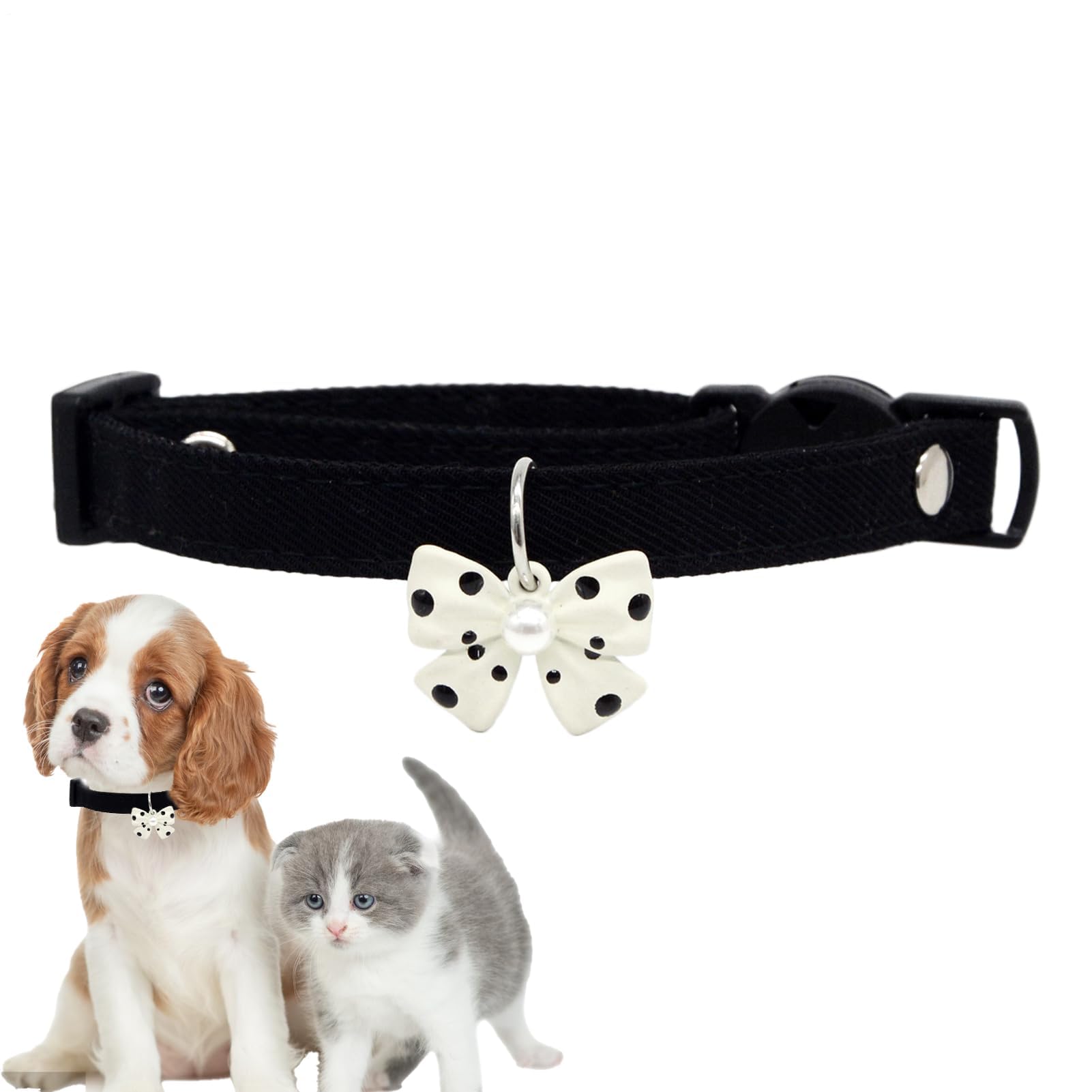 Collar de pajarita para mascotas con acabados delicados de alta costura para cachorros