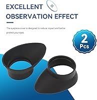 Vista 4 de 2 copas binoculares de repuesto, 1.063 in de diámetro interior, plegables, de goma, protectores de ojos