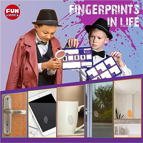 Detective Fingerprint Kit for Kids Ages 8-12, FunKidz Spy Gear Pretend Play STEM Science Kit Project with Crime Scene Investigations Educational Class Tools for Boys Girls - Image 5