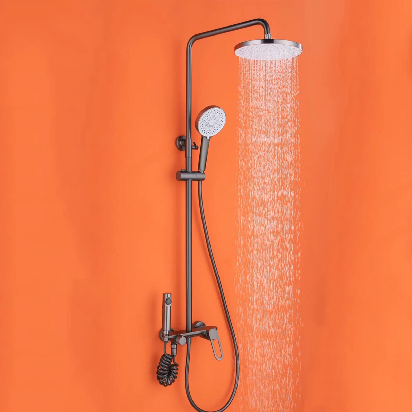 Juego de Grifo de Ducha Visto, Cabezal de Ducha Tipo Lluvia con Ducha de Mano de 3 Modos, caño de bañera, rociador de bidé, Grifo Mezclador para Ducha de bañera, Sistema de Ducha,