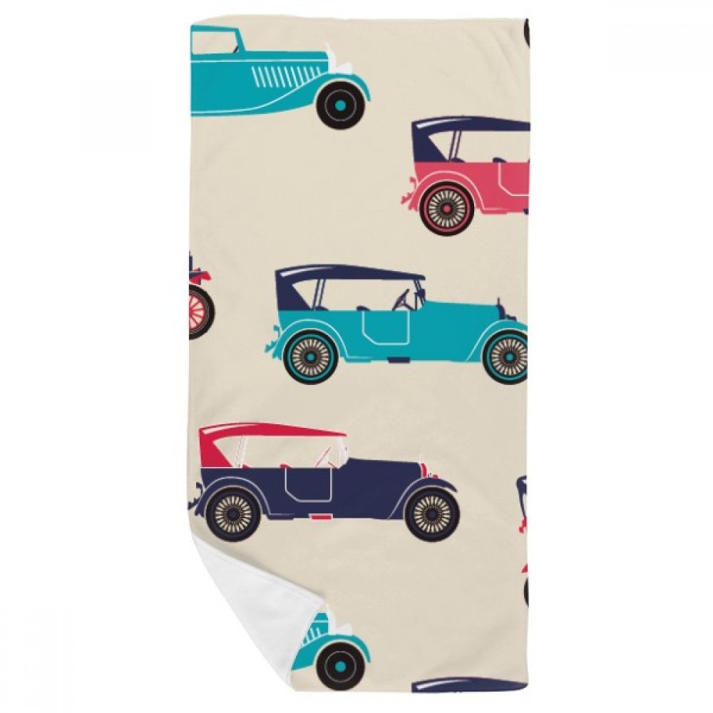 Serviette de bain voiture de dessin animé douce 35x70 cm idéale pour le sport