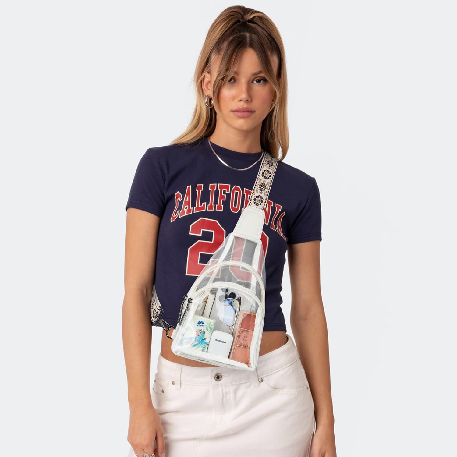 Clear bags Stadium Approved Crossbody Sling Bag Fanny Pack Backpack Purses for Women Men Belt bag for stadium events - Image 8