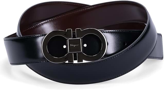 Salvatore Ferragamo 黒レザー ベルト S FERRAGAMO Salvatore Ferragamo サルヴァトーレ フェラガモ