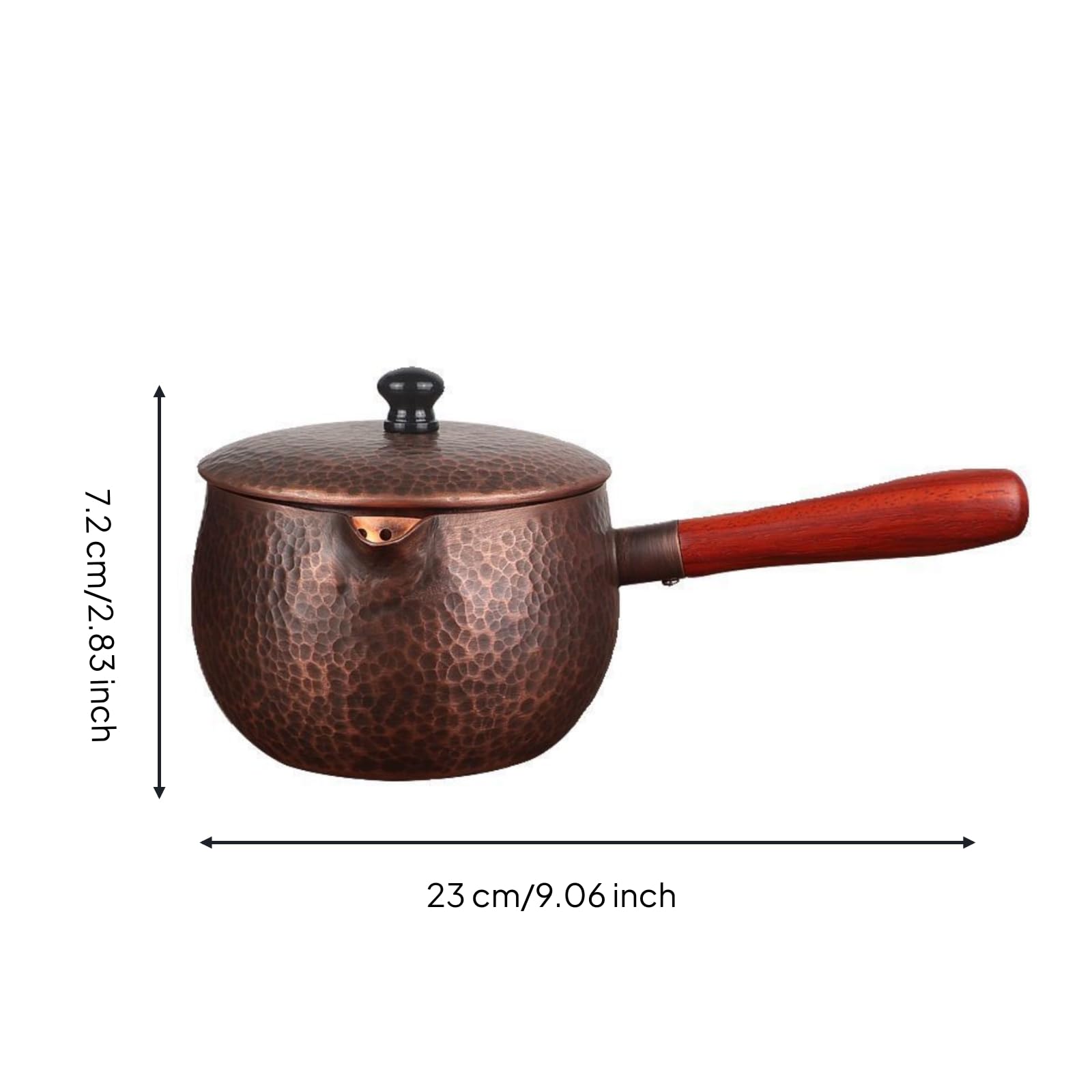 Tetera de Cobre Martillado Tetera Hervidor Jarra Caldera con Diseño Ergonómico y Textura Única para Colección de Té Vertido Eficiente y Limpio Adecuada para Hogar Aficionados al Té