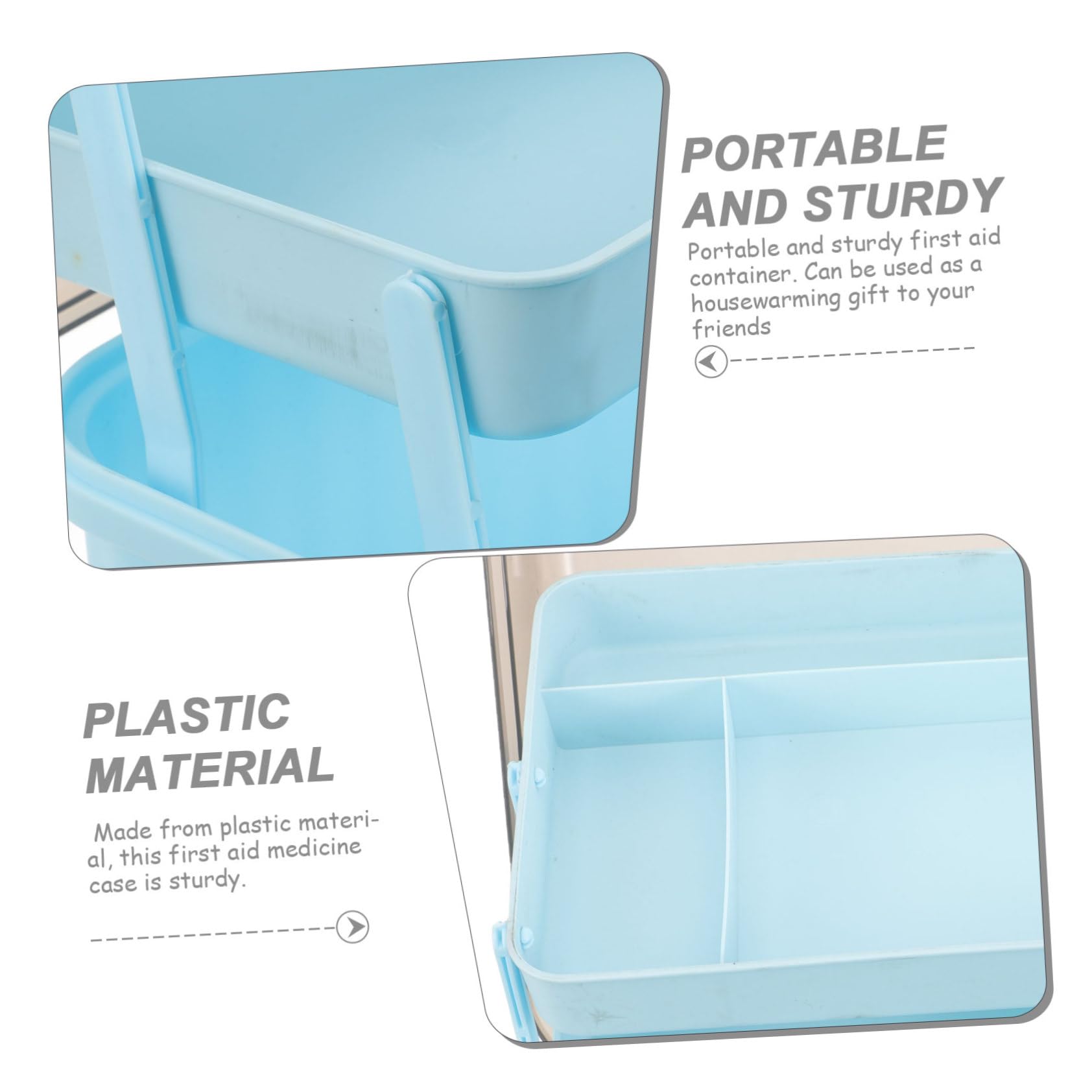 FRCOLOR Caja Botiquín de Medicamentos Multicapa Hogar Azul
