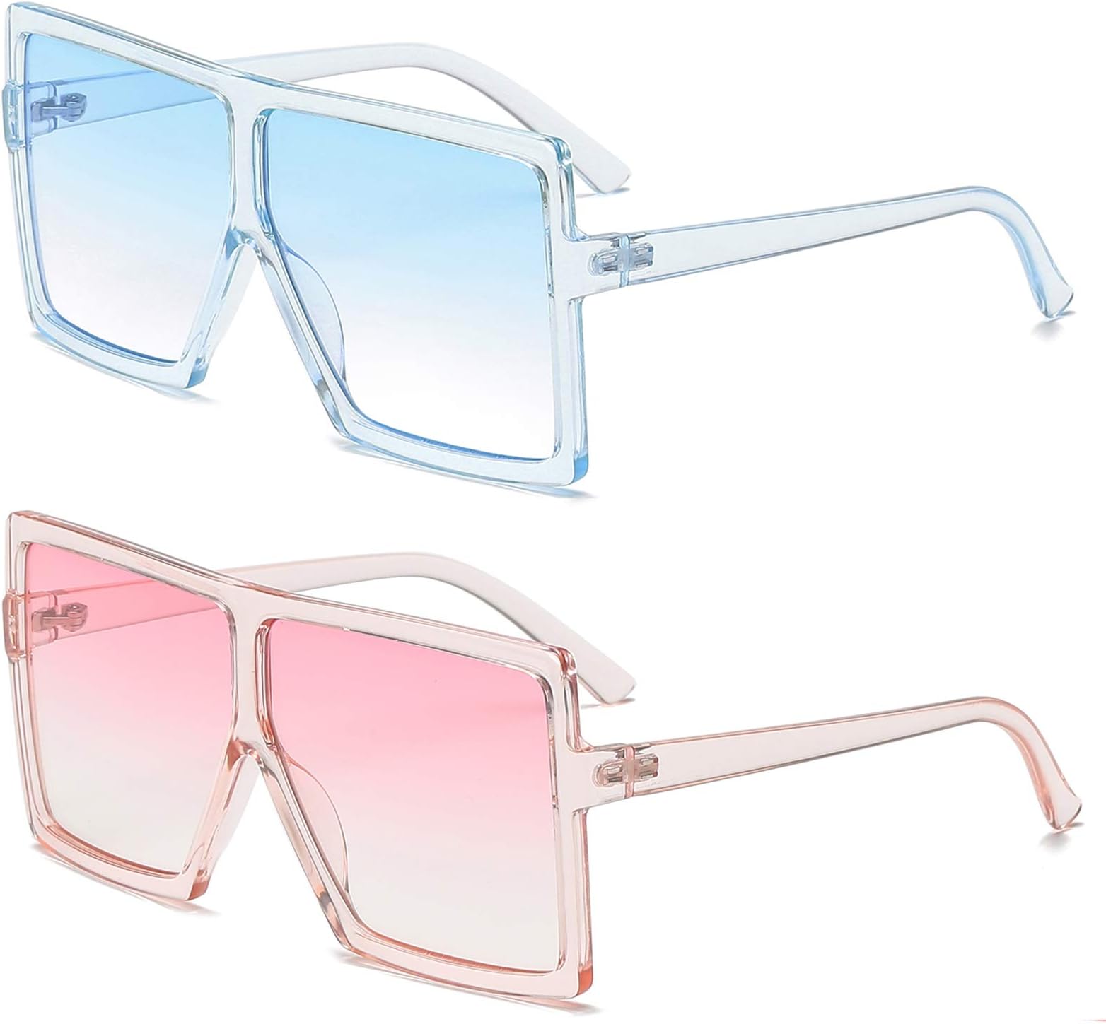 GRFISIASquare Oversized Sunglasses for Women Men Flat Top Fashion Shades