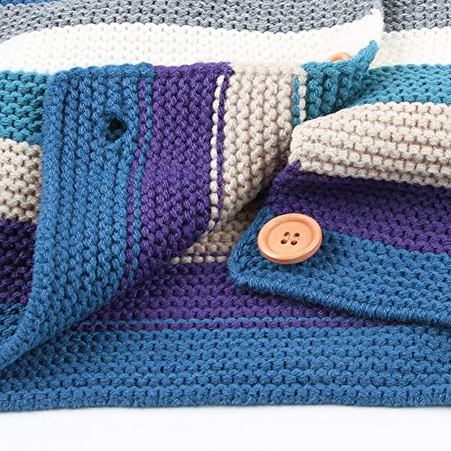 VICROAD Baby Vest Hooded Jassen Jongens Meisjes Streep Gebreide Jas Warme Trui - Image 6