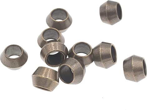 10pcs Brass Lanyard Beads for Knives Paracord, EDC Vintage Mens Copper Beard Beads Bracelet Handcraft DIY Charms Accessories