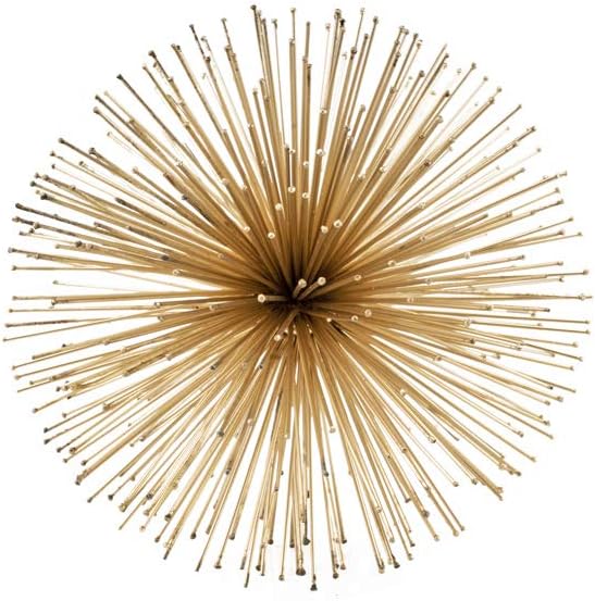 Modern Day Accents 5051 Erizo Urchin Medium Gold Sphere, Coffee Table Room, Gold, Table, Shelf, Modern Decor, Starburst Centerpiece, Spike Ball Decoration, Home, Office, 8" D