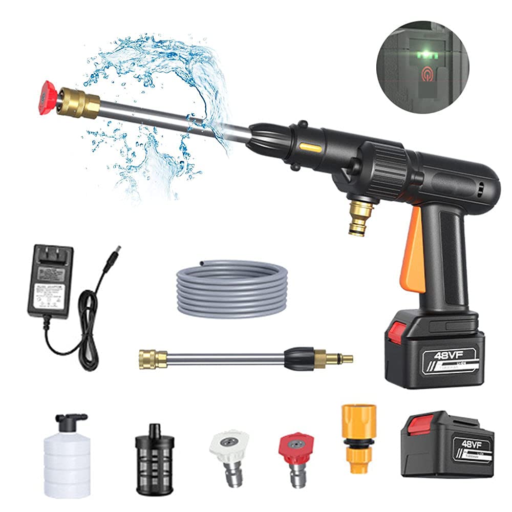 Pistolet de nettoyeur haute pression sans fil avec batterie et machine de lavage électrique portable