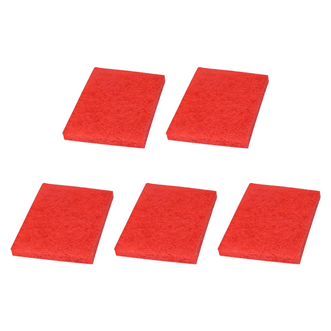 uxcell 5pcs Scouring Pad Non-Scratch Scouring Sponge Scrub Pads 6"x4" For Scouring Kitchen, Dishwashing, Red