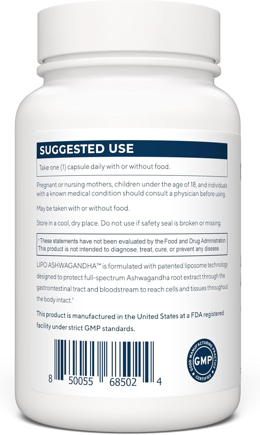 Renue By Science Ashwagandha | High Strength Liposomal Ashwagandha Supplements | 90 Ashwaganda Capsules - 200mg Ashwagandha per Serving | Non-GMO | Made in the USA Third-Party Tested
